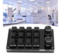 BONKZEBU Clavier Mécanique Macro, Clavier de Jeu à Membrane Kno Réglable, Support de Clavier Mécanique Portable et Facile à Utiliser, pour Laboratoire de Jeux de Bureau (Tout Noir)
