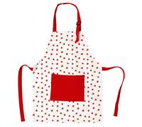 BONKZEBU Enfants Enfants Cuisinant du Tablier de Peinture de Cuisson Chefs de Gamme de Manche à la Fraise Rouge Tablier en Coton Molle Réglable avec Grande Poche pour la Cuisson de