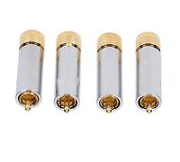 BONKZEBU Ensemble de Fiches HIFI de Haute qualité pour Ligne Coaxiale - 4 Connecteurs sans Soudure Autobloquants Preffair, Connecteur de Ligne de Signal, Laiton et plaqué or (#2)