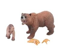 BONKZEBU Ensemble de Figurines d'ours Réalistes, 4 Modèles Détaillés de Cycle de Croissance d'ours pour L'éducation au Bureau et à Domicile, Statues d'animaux en PVC