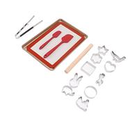 BONKZEBU Ensemble D'Emporte-pièces à Biscuits Ustensiles de Cuisson Durables en Acier au Carbone pour Biscuits Gâteaux Pâtisseries pour les Amateurs de Pâtisserie 10 Emporte-pièces Pince à Spatule à