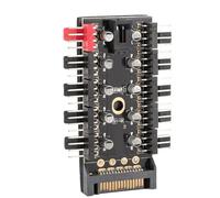 BONKZEBU Hub de Ventilateur de Châssis à Vitesse Réglable PWM Hub de Ventilateur 12V 4 Broches pour Ordinateur de Bureau, Contrôleur de de Refroidissement CPU pour Les Passionnés de Technologie