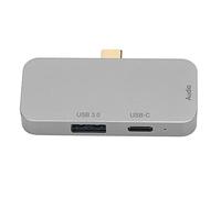 BONKZEBU Hub USB C Gris Station D'extension Multifonctionnelle Type C vers Connecteur 4 en 1 60 W PD pour, Conception Compacte en Alliage D'aluminium (Gris)