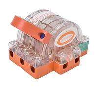 BONKZEBU Interrupteur à Couteau à 3 Pôles AC 380 V 32 A, Déconnexion à | Interrupteur à couteau en cuivre, indicateur LED, coque transparente, pour appareils ménagers, commutateurs de générateur,