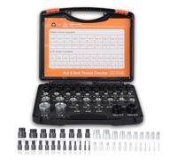 BONKZEBU Jeu de Vérificateurs de Filetage, écrous et Boulons, 23 Pièces Impériales, 21 Pièces, Jauge Métrique, écrou et Boulon, Identifiant de Taille de Filetage pour la Détection des