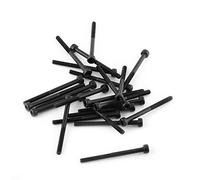 BONKZEBU Jeu de Vis à Tête Hexagonale Noire M3, pour Usage Industriel et Bricolage, 24/50/100 Pièces, Accessoire D'outil de Réparation (M3*40mm (partiellement fileté) 24 pièces)