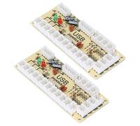 BONKZEBU Kit de Bricolage D'encodeur USB de Contrôleur de Jeu D' sans Délai pour MAME Retro, Bouton de Joystick Plug and Play pour Console de Jeu, Prend en Charge (QM070913 (double))