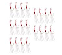 BONKZEBU Kit D'Hameçons de Pêche à Lignes Lumineuses Durables, 20 Hameçons en Plaque de Fer en Acier à Haute Teneur en Carbone pour la Pêche en Mer 10#