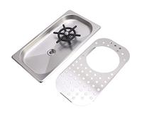 BONKZEBU Lavabo Rinser en Verre, Lavette à Lavage à Haute Pression Rinser Cup, Temps de Sauvegarde, évier à Barres D'eau et D'énergie, pour un (Couleur en acier inoxydable A)