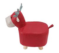 BONKZEBU Les Repose-Pieds en Forme d'animaux en Forme de Girafe Empêchent Le Glissement, Tabourets Mignons pour Enfants, Tabourets de Dessin animé en Bois de Pin Souple pour la Famille et la (Rouge)