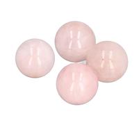 BONKZEBU Lot de 4 Boules de Cristal de Quartz Rose de 2 Cm de Diamètre, Boules de Cristal de Guérison Décoratives pour la Méditation et Les Projets de Bricolage pour la Décoration de la Maison et du