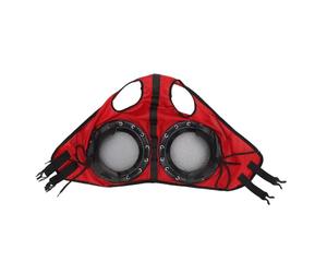BONKZEBU Lunettes de Cheval, Couvre-Yeux Rouge Respirant, Résistant au Vent et au Sable, avec Demi-Couverture Amovible pour équipement de Course de Chevaux