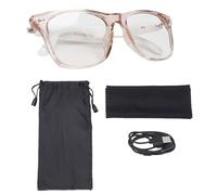 BONKZEBU Lunettes Intelligentes, Sound Stéréo à 360 Degrés Traduction AI Lunettes Intelligentes, Longue Durée de Vie de la Batterie avec IA, pour Le Mode (Cadre Rose et Blanc)