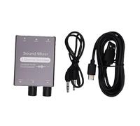 BONKZEBU Mélangeur 2 Canaux, Double Contrôle du Volume, Commutateur de Mixage Sonore 3,5 Mm avec Boutons Indépendants, pour Ordinateurs, Téléviseurs, Smartphones, écouteurs