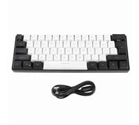 BONKZEBU Mini Clavier RGB G61, Rétroéclairage LED, 61 Touches, Ergonomique, Mécanique, Filaire, pour Jeux Professionnels, Design Compact, Portable, pour Les Voyages d'affaires (Blanc)