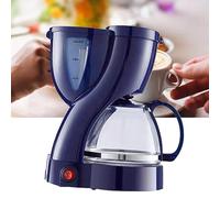 BONKZEBU Mini Machine à café Américaine Portable, Cafetière Goutte à Goutte à Double Fonction pour le Bureau à Domicile, économe en énergie pour les Amateurs de thé, Matériau ABS (Bleu)