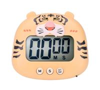 BONKZEBU Minuterie de Cuisine Numérique, Dessin animé Mignon, Son d'animal, Flash, Compte à Rebours, Facile à Utiliser pour la Famille et Les Enfants, Cuisine ABS (Tigre Jaune)