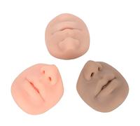 BONKZEBU Modèle de Bouche de Nez Humain en Silicone Flexible Réutilisable pour les Exercices D'anneau de Nez et de Clous, Tons de Peau Clairs/moyens/foncés