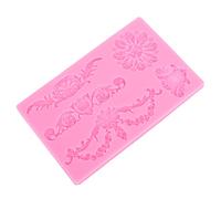 BONKZEBU Moule à Gâteau en Silicone Européen en Forme de Fleur en Relief, Outil de Cuisson Non Toxique pour Biscuits Fondants, Décorations au Chocolat, Rose 7,9 X 4,5 X 0,5 Pouces (rose)