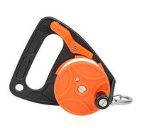 BONKZEBU Moulinet de Plongée avec Butée de Pouce, Moulinet de Plongée Multi-usages pour Ancre de Kayak SMB, Contrôle Facile de la Ligne, Ligne de Plongée de 150 Pieds, avec Poignée, (Orange)