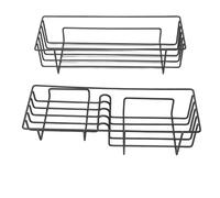 BONKZEBU Panier de Douche Adhésif à Double Couche, étagère de Rangement Efficace pour Salle de Bains, Matériau en Fer Gris