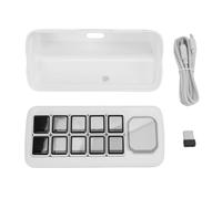 BONKZEBU Panneau de Commande Vocale AI, 10 Boutons Mécaniques LCD avec écran Auxiliaire de 2,01 Pouces, pour Domotique Intelligente et OS X (Blanc)