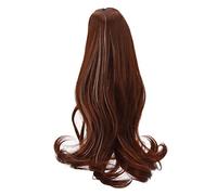 BONKZEBU Perruque Longue Bou Marron foncé pour Poupée BJD, Soie Haute Température, Résistante à la Chaleur, pour Habillage de Poupée, Bricolage pour Poupées BJD de 8 à 9 Pouces, 1/3