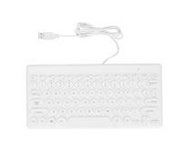 BONKZEBU Petit Clavier USB Universel 78 Touches Rondes Design Ergonomique avec Économie d'Énergie et Blanc