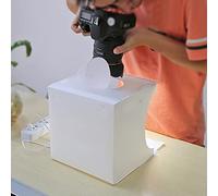 BONKZEBU Petite Boîte à Lumière de Table Blanche, Tente de Tir LED Pliable et Portable pour Gadgets, Montres, Jouets, étanche