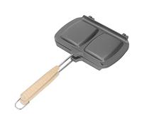 BONKZEBU Poêle à Frire Antiadhésive Double Face, Poêle à Amovible Chauffée Uniformément avec Crochet pour Chef à Domicile en Alliage D'aluminium 14,2 X 7,9 X 5,9 Pouces