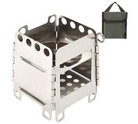 BONKZEBU Poêle Pliant Portatif D'acier Inoxydable Poêle à Bois de Camping pour le Barbecue en Plein Air Pique-nique Randonnée Conception Compacte Légère Durable