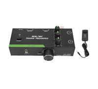 BONKZEBU Préampli Phono MM/MC, Préamplificateur de Phonographe Stéréo Professionnel avec Fréquences Hautes, Moyennes et Basses Réglables pour Tourne-disque (Prise UE)