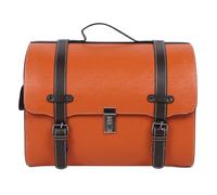 BONKZEBU Sac Arrière de Moto étanche, capacité de 29,5 L, Mallette de Rangement pour Scooter, Sac à Bagages avec Porte-Bagages pour Le Rangement du Casque (Orange avec Bande Noire)