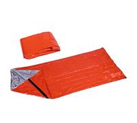 BONKZEBU Sac de Couchage d'urgence Réutilisable Thermique Imperméable en Mylar Orange, Couverture Thermique, Abri de Sommeil pour Le Camping, la Randonnée, Les Voyages en Plein Air, Kit
