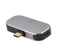 BONKZEBU Station d'accueil Compacte Multifonctionnelle Hub USB C 4K 60Hz pour et OS X Aluminium argenté 3 Ports