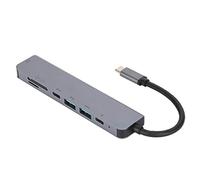 BONKZEBU Station d'accueil Haute Vitesse 7 en 1 de Type C avec Sortie, TV HD 4K 2K - Hub en Alliage D'aluminium, Connexion Disque U, Disque Dur, Souris pour Employés de Bureau