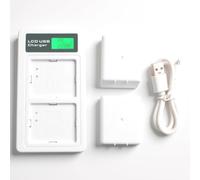 BONKZEBU Station de Charge à Double Batterie, Chargeur à écran LCD avec 2 Batteries Li-ION 2440 MAh, pour Caméra Pro VMC4030P VMS4230 VMS4430