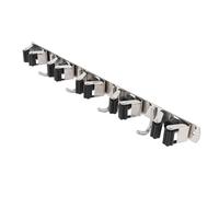 BONKZEBU Support Mural Durable en Acier Inoxydable pour Balai, pour Garage, Buanderie, Placard, Organisateur pour Vadrouille et Balai, 5 Emplacements, 4 Crochets pour L'organisation de la Maison