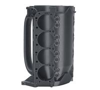 BONKZEBU Tasse de Bloc Moteur Unique en ABS Isolée, Tasse à café, thé, pour les Amateurs de Voitures, Cadeau pour Homme Mécanicien, capacité de 340 Ml (Noir Gris)