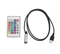 BONKZEBU Télécommande Universelle pour Lumière LED, Contrôleur de Bande Lumineuse LED, Télécommande sans Fil RVB 24 Touches Alimentée par USB, Mini IR, pour Bandes Souples (Longueur de ligne 1 mètre)