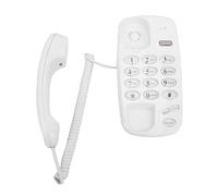 BONKZEBU Téléphone Fixe Filaire, Téléphone Domestique à Montage Mural BigButton avec Recomposition Rapide, 3 Options de Sonnerie pour Le Travail et la Maison (Blanche)