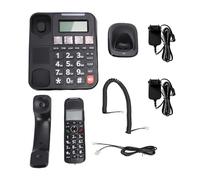 BONKZEBU Téléphone sans Fil Filaire, Haut-Parleur Mains Libres Duplex Intégral avec écran LCD rétroéclairé et Identification de L'appelant, pour Une Utilisation au Bureau à Domici (Prise UE)