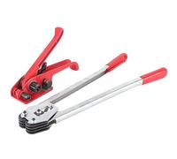 BONKZEBU Tendeur et Scellant Manuel de Sangle en Plastique, Ensemble D'outils de Cerclage Manuel avec Rainure de Serrage et de Coupe Rotative, pour Sangles PET PP de 12 à 19 Mm de Largeur