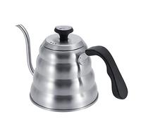 BONKZEBU Théière à café en Acier Inoxydable à Col de Cygne, Bouilloire Goutte à Goutte avec Thermomètre pour la Cuisine Domestique 1L (Ponçage plus thermomètre 1,2L)