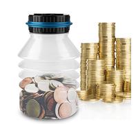 BONKZEBU Tirelire Numérique à écran LCD, Pot de Comptage de Pièces en Euros pour économiser de l'argent, Matériau ABS, capacité de 1,8 L pour Les Amateurs de Pièces en Euros