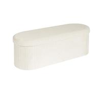 Bonlife Banc de Rangement, Bout de Lit, Grand Coffre de Rangement, Charge jusqu'à 150 kg, Blanc, 110 * 38 * 38 cm