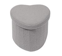 Bonlife Tabouret de Rangement, Pouf Pliable, Coffre de Rangement, pour Salon, Chambre, Dortoir, Charge jusqu'à 150 kg, Gris, 38x38x38 cm
