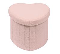 Bonlife Tabouret de Rangement, Pouf Pliable, Coffre de Rangement, pour Salon, Chambre, Dortoir, Charge jusqu'à 150 kg, Rose, 38x38x38 cm
