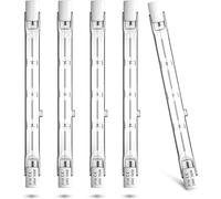 Bonlux 100W 118mm R7S Ampoule Halogène Dimmable Crayon Blanc Chaud 2800K R7S Linéaire 1500lm Projecteur AC 220-240V pour L’éclairage de Maison, Travail, Sécurité, Lampadaire, Etc (5Pcs)