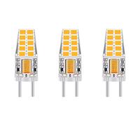 Bonlux 3-PCS 3W 12V G6.35 LED Ampoule Culot T3 / T4 / T5 G6.35 / GY6.35 Base Blanc chaud 3000K Remplacement de 30W Ampoule Halogène pour l’Éclairage Sous-Cabinet Lumière Lampe de Bureau